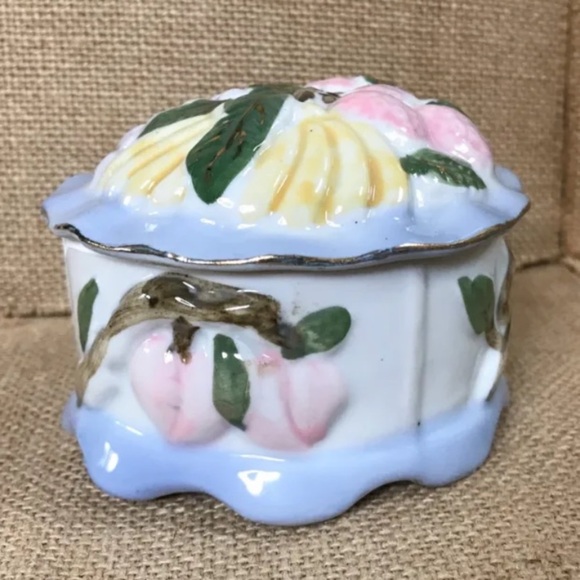 Vintage Other - Vintage 3D Fruit Porcelain Trinket Dish Coastal Grandma Cottage Farm Core